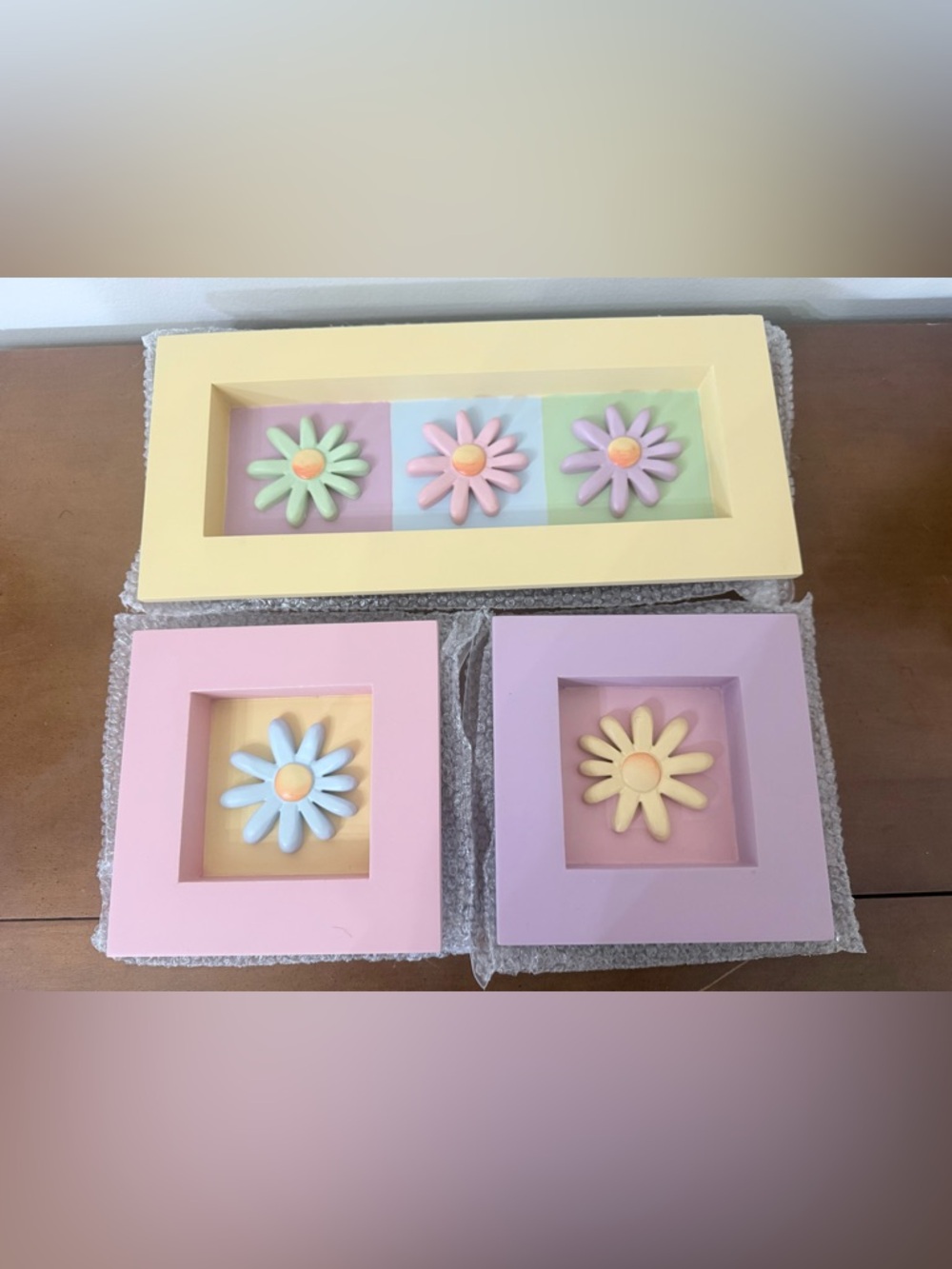 Vintage Y2K Home Interiors Kids Pastel Floral Flowers 3D Wall Decor Girl Room